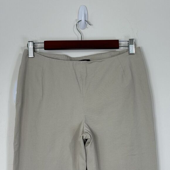 Lafayette 148 Stanlon Cropped Pants Size 4 Beige Pull On Tapered - Picture 3 of 10